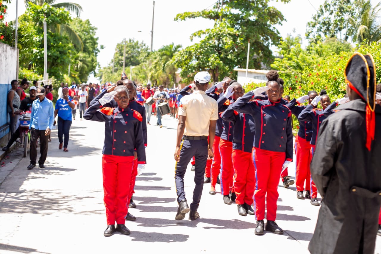 Youth participating in Haitian Flag Day activities